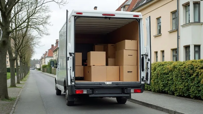 Beladener Transporter von Entrümpelungs-Blitz